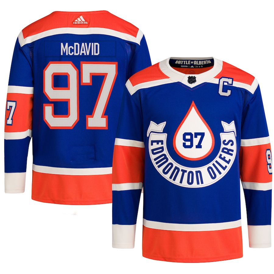 Men Edmonton Oilers #97 Connor McDavid adidas Royal 2023 NHL Heritage Classic Primegreen Authentic Player Jersey->youth nhl jersey->Youth Jersey